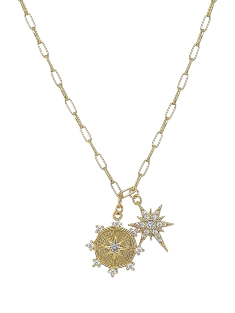 Jennifer Miller Jewelry Sun & Star Charm Necklace - 18”-20”